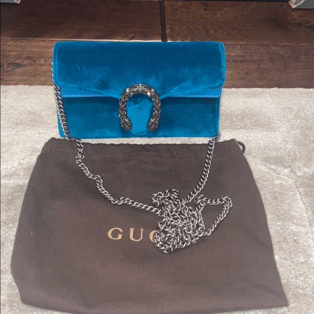 Gucci velvet blue mini Dionysus bag